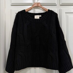 Maeve Black Textured Knit Sweater